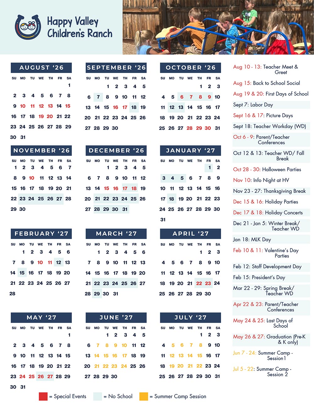 2026 - 2027 Calendar